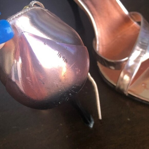MIU MIU Rose Gold Metallic Leather Sandals EUR 39 - Picture 5 of 12